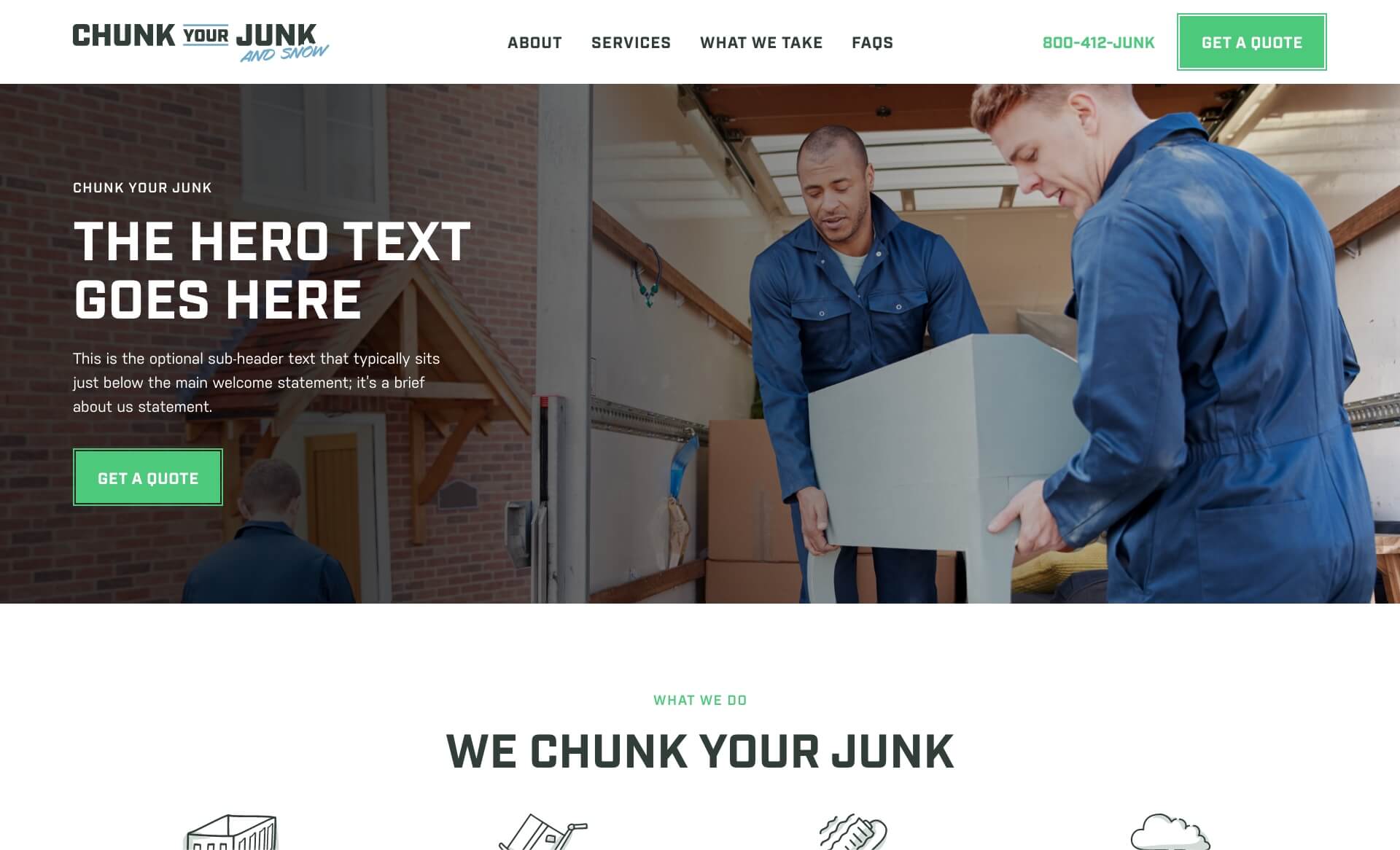 Chunk Your Junk Marketing Website - 1