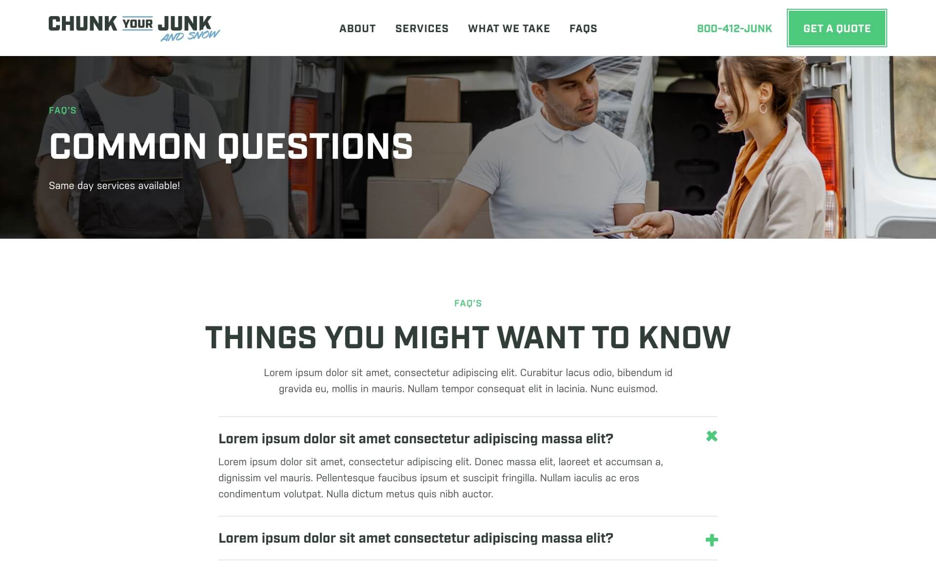 Chunk Your Junk Marketing Website - 4